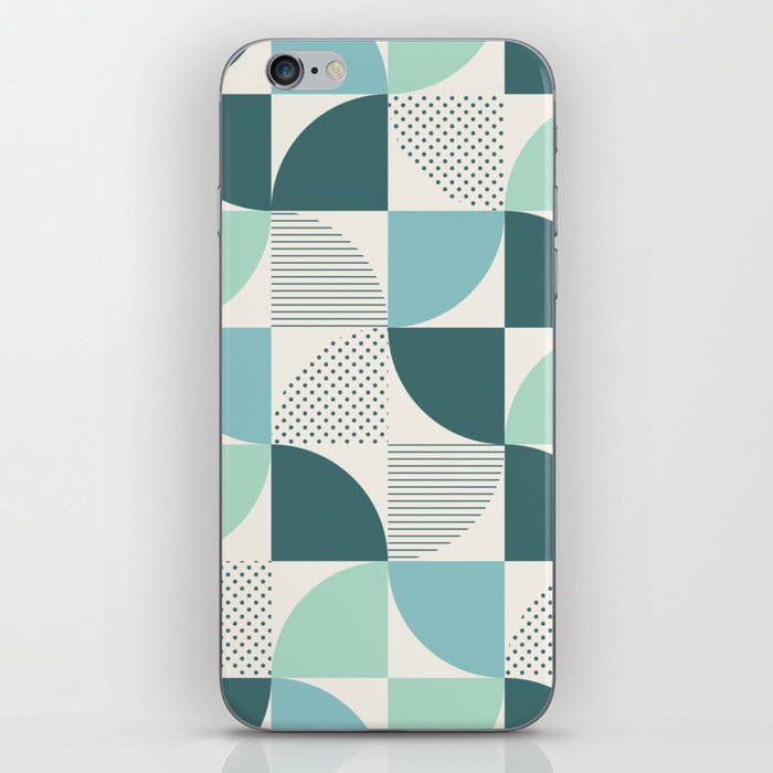 Mid Century Modern Abstract Shapes - Sea Shades iPhone Skin