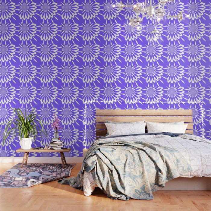 The Modern Flower Periwinkle Lavender Wallpaper