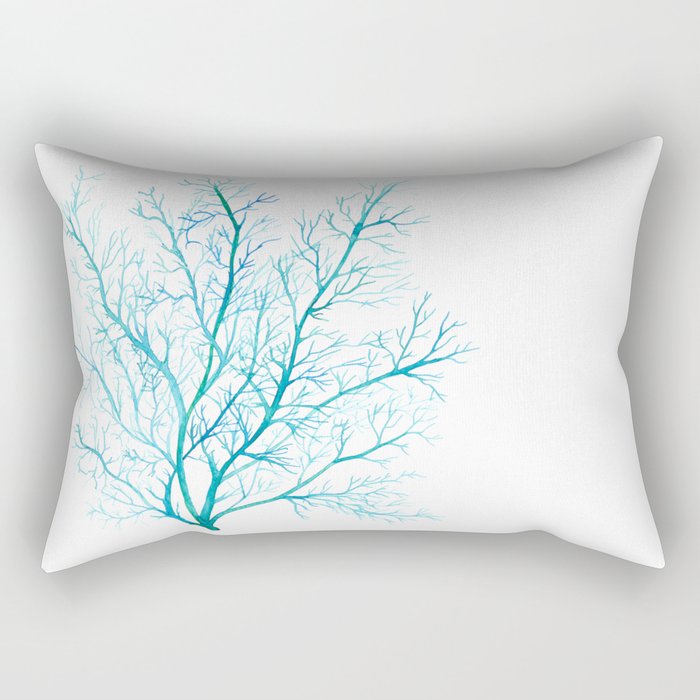 Blue sea fan coral Rectangular Pillow