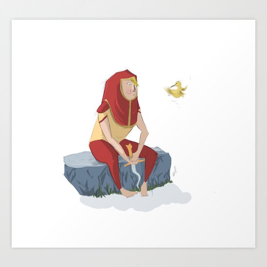 henon and his bird Art Print