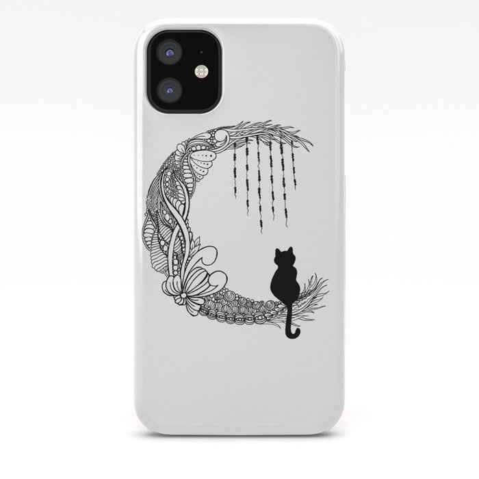 Black Cat Crescent Moon Iphone Case By Kimdeverthibodeaux Society6