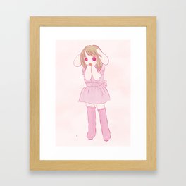  lop ear rabbit girl Framed Art Print