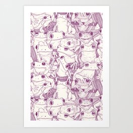 just tree frogs purple Art Print