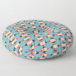 Mod Retro Woodblock Print Floor Pillow