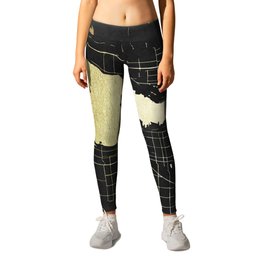 Vancouver Canada Black and Gold Map Leggings | Antique, Foil, Vancouver, Street, Graphicdesign, Texture, Geographical, Cities, Goldfoil, Map 