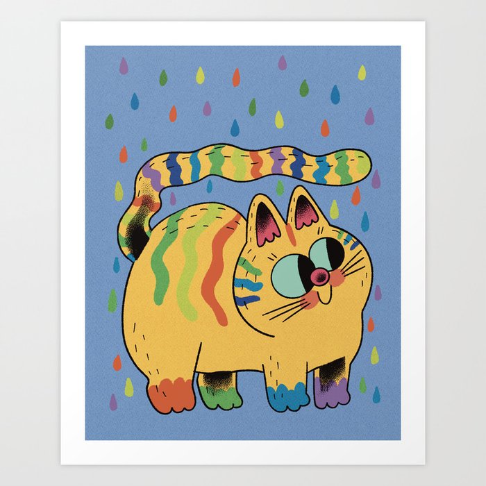 Rainbow Rain Art Print