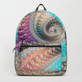 Pastel Swirl Fractal Pattern Abstract Digital Art Print Backpack