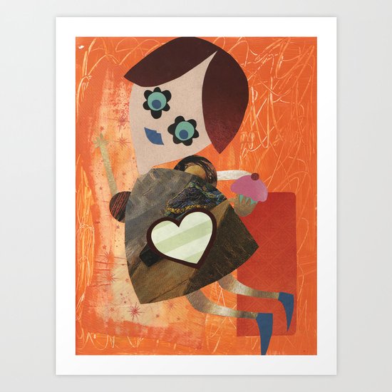 cupcake girl Art Print