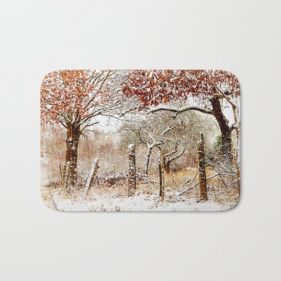 Painterly winter Bath Mat