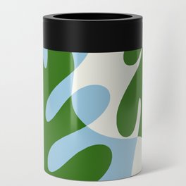Abstract Matisse Organic Leaves Shapes \\ Green & Blue Can Cooler