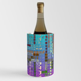 turquoise and purple batik ink marks hand-drawn collection Wine Chiller