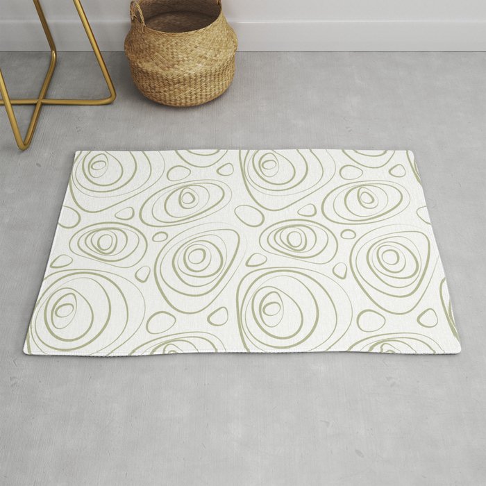 Green and White Wacky Retro Circle Pattern Pairs Diamond Vogel 2022 Popular Colour Rediscover 0408 Rug