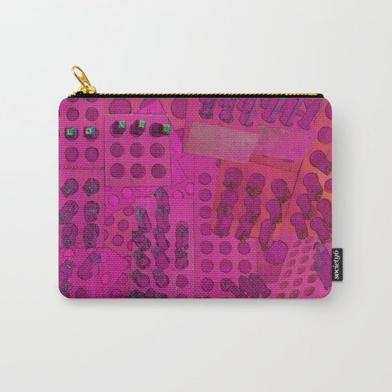 I Love You Letter Punches Abstract Pink Carry-All Pouch