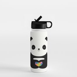 Panda Love Water Bottle | Curated, Heart, Black and White, Graphic, Vector, Illustration, Funny, Panda, Cute, Graphicdesign 
