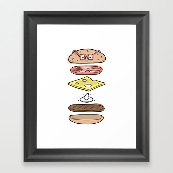 Friends Go Better Together 4/7 - Hamburger and Mayo Framed Art Print