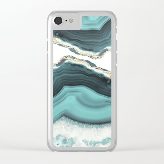 Sea Agate Clear iPhone Case
