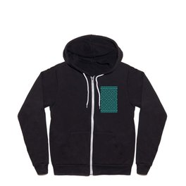 Greek Key (Teal & Black Pattern) Zip Hoodie