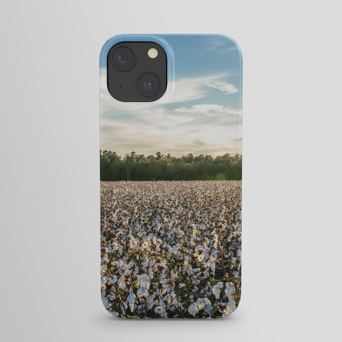 Cotton Field during Sunset iPhone Case