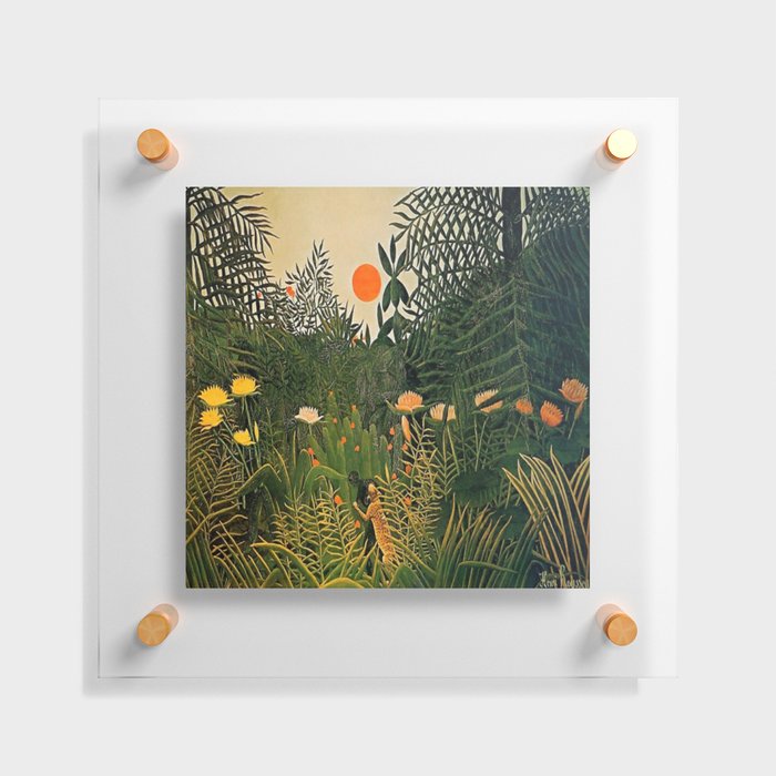 Henri Rousseau - Negro Attacked by a Tiger  Floating Acrylic Print