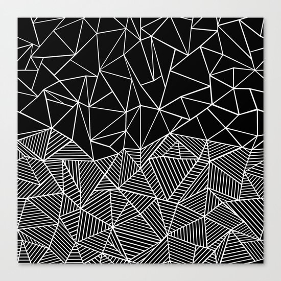 Ab Half and Half Black Canvas Print