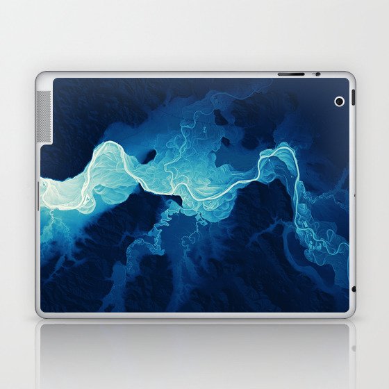 Willamette Channels 10-year Anniversary—Midnight Blue with subtle shaded relief Laptop & iPad Skin