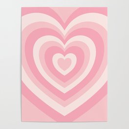 Pink Love Hearts  Poster