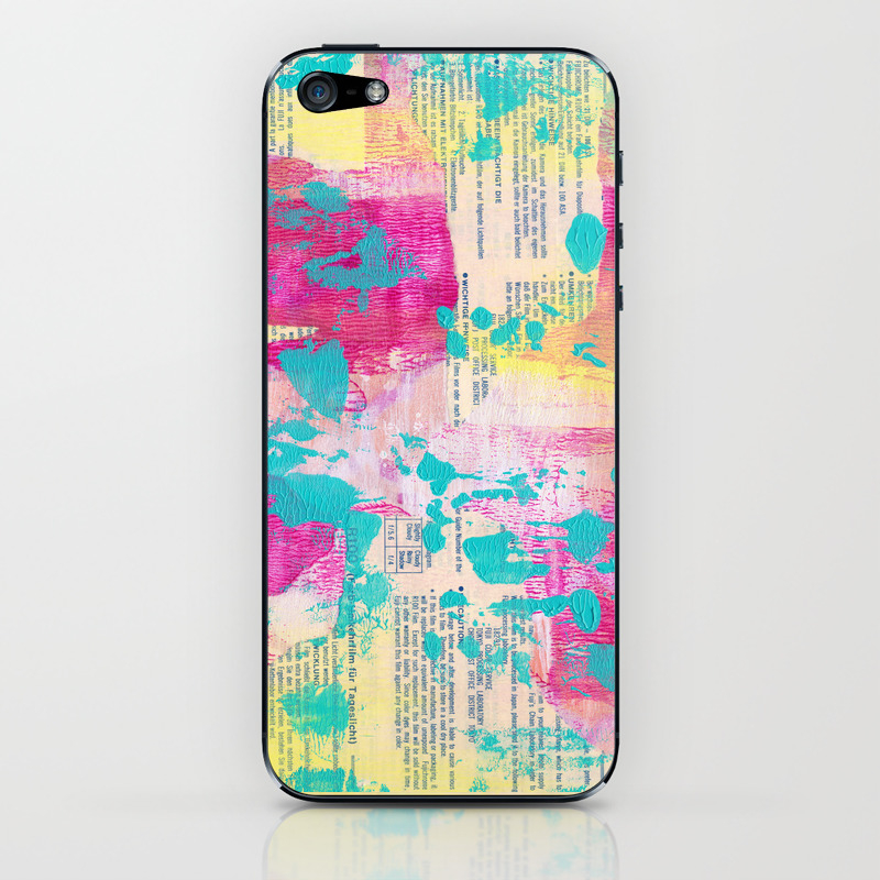 Abstract Mixed Media Neon Iphone Skin By Annelouw Society6