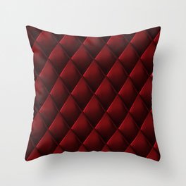 Burgundy Maroon Polished Quilted Leather Padding Capitone Throw Pillow