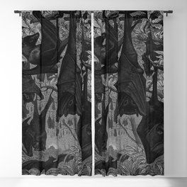 Gothic Bats Illustration  Blackout Curtain