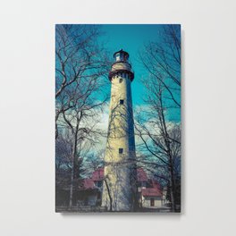 Poe Style Grosse Point Lighthouse on Lake Michigan Evanston Illinois Metal Print | Lake Michigan, Coastline, Grosse Point, Lighthouse, Chicago, Sea, Shore, Light Station, Rustic, Photo 