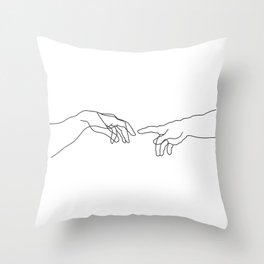 Creation of Adam Minimal Drawing Throw Pillow