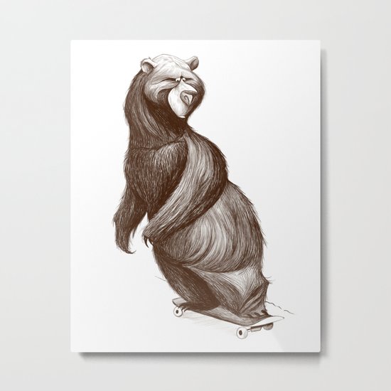 Skatepark Bear Metal Print