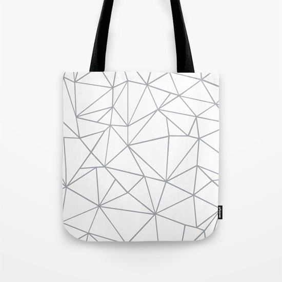 Ab Outline 2 Grey on White Tote Bag