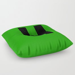 letter U (Black & Green) Floor Pillow