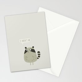 Raccoon and cats Stationery Cards