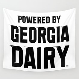 Powered by Georgia Dairy- black on white Wall Tapestry