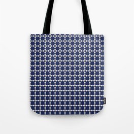 Geometric retro navy blue pattern Tote Bag