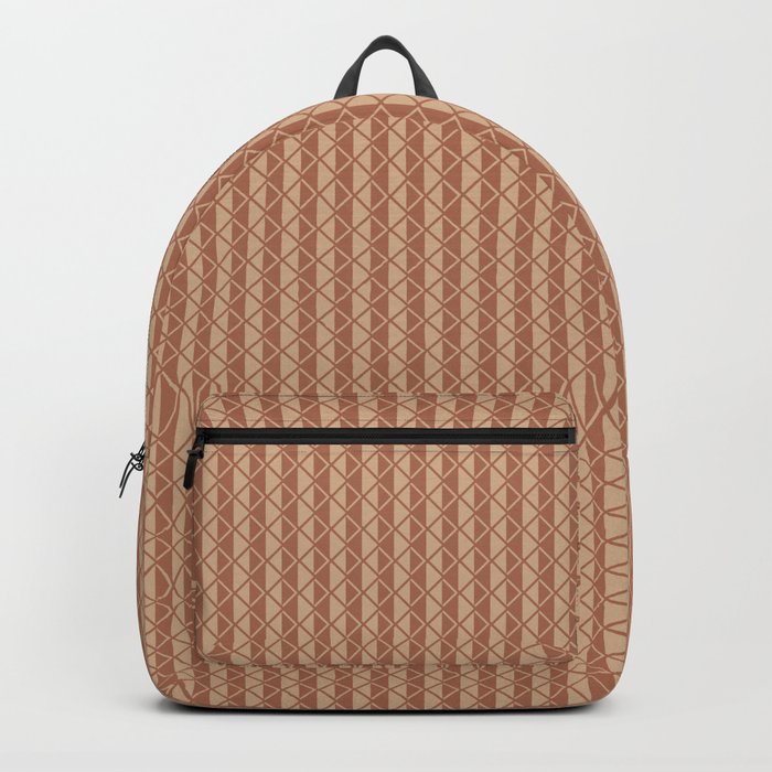 Cavern Clay SW 7701 Vertical Stripes and Diamond Grid on Ligonier Tan SW 7717 Backpack