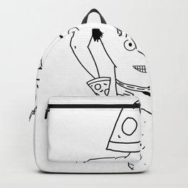 PIZZA PAPI (EYES OF THE CHEST 2) Backpack | Unnerving, Figurative, Pizza, Torso, Digital, Creepy, Face, Graphicdesign, Underwear, Nipples 