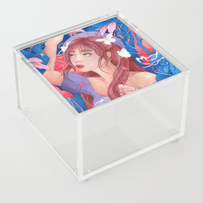 Girl and butterflies Acrylic Box