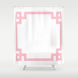Pink Greek Key Border Shower Curtain