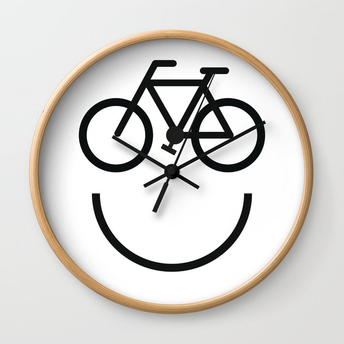 Bike face, bicycle smiley Wall Clock