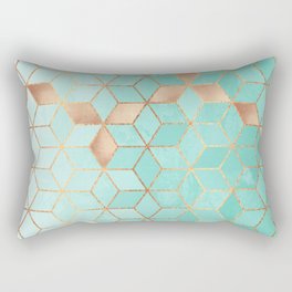 Soft Gradient Aquamarine Rectangular Pillow
