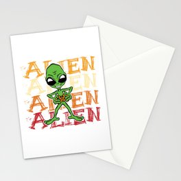 Funny Alien Stationery Card