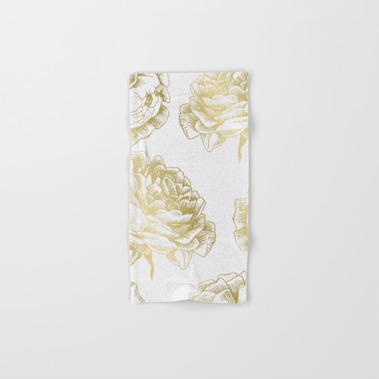 Gold Roses Hand & Bath Towel