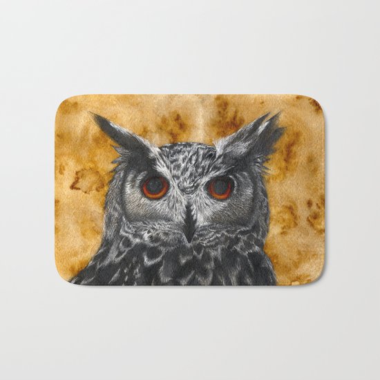 Owl and Coffee Bath Mat