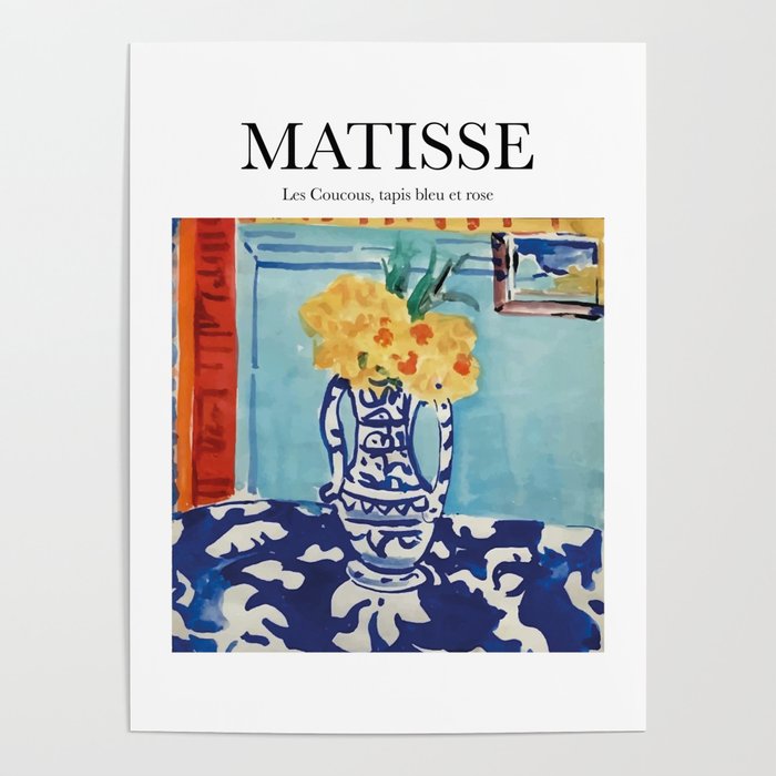 Matisse - Les Coucous, tapis bleu et rose Poster