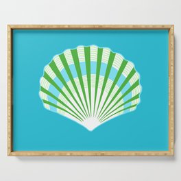 Lime Green and Blue Sea Scallop Serving Tray