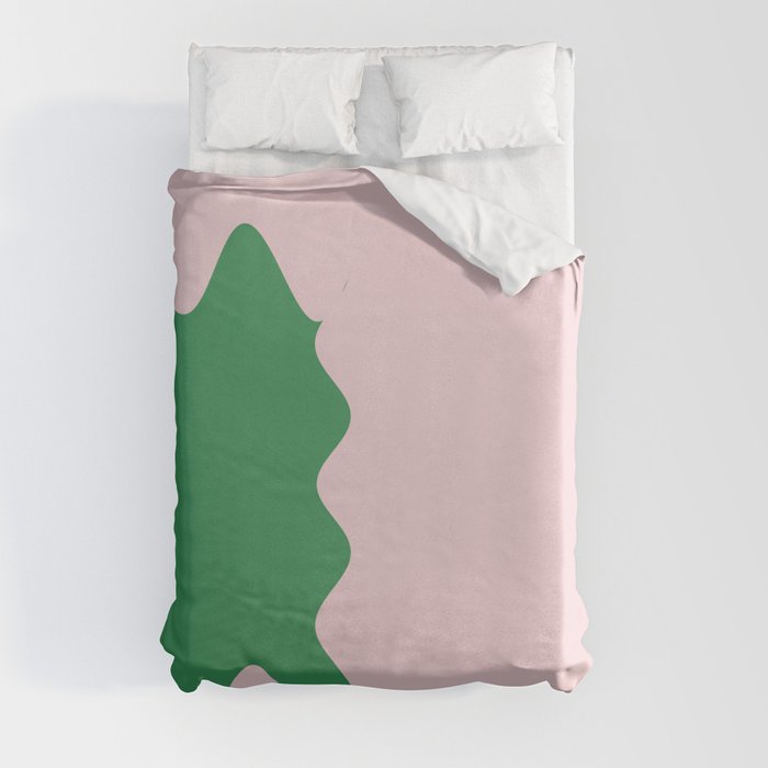 pink and green Duvet Cover