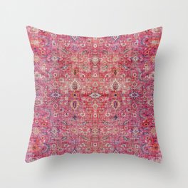 N45 - Pink Vintage Traditional Moroccan Boho & Farmhouse Style Artwork. Throw Pillow